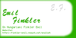 emil finkler business card